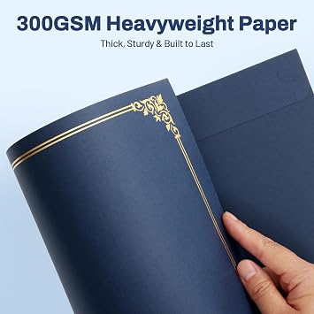 SUNEE Certificate Holders(Navy Blue, 50 Packs), Diploma Covers Gold Foil Border, for Letter Size 8.5x11 Certificates, Cardstock, Document Papers