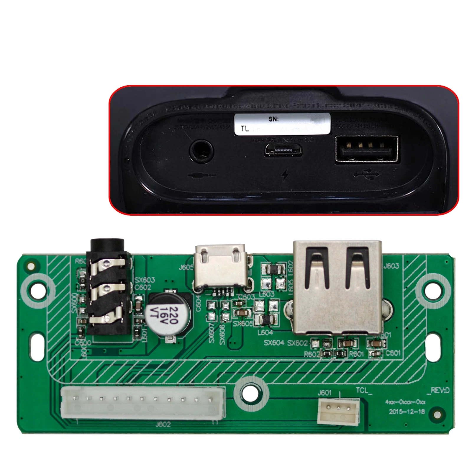 Placa base con puerto de carga USB para altavoz JBL Charge 3 TL versión