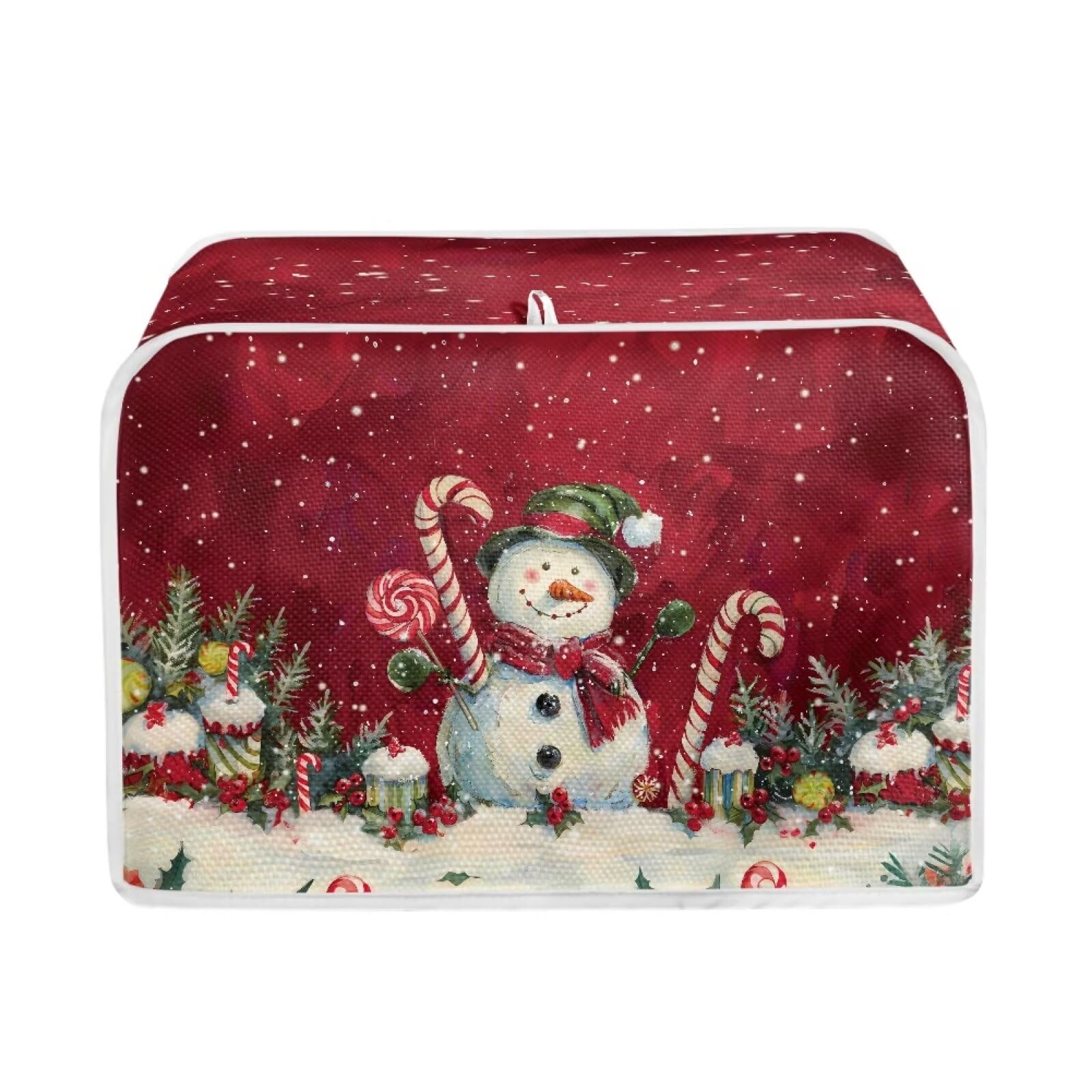 TOADDMOS Mixer Covers X-Mas Snowman Candy Kitchen Appliance Cover Decorations Polyester Dustproof Cover with Pockets for Stand Mixer Compatible with 4.5-5 Quart Stand Mixer
