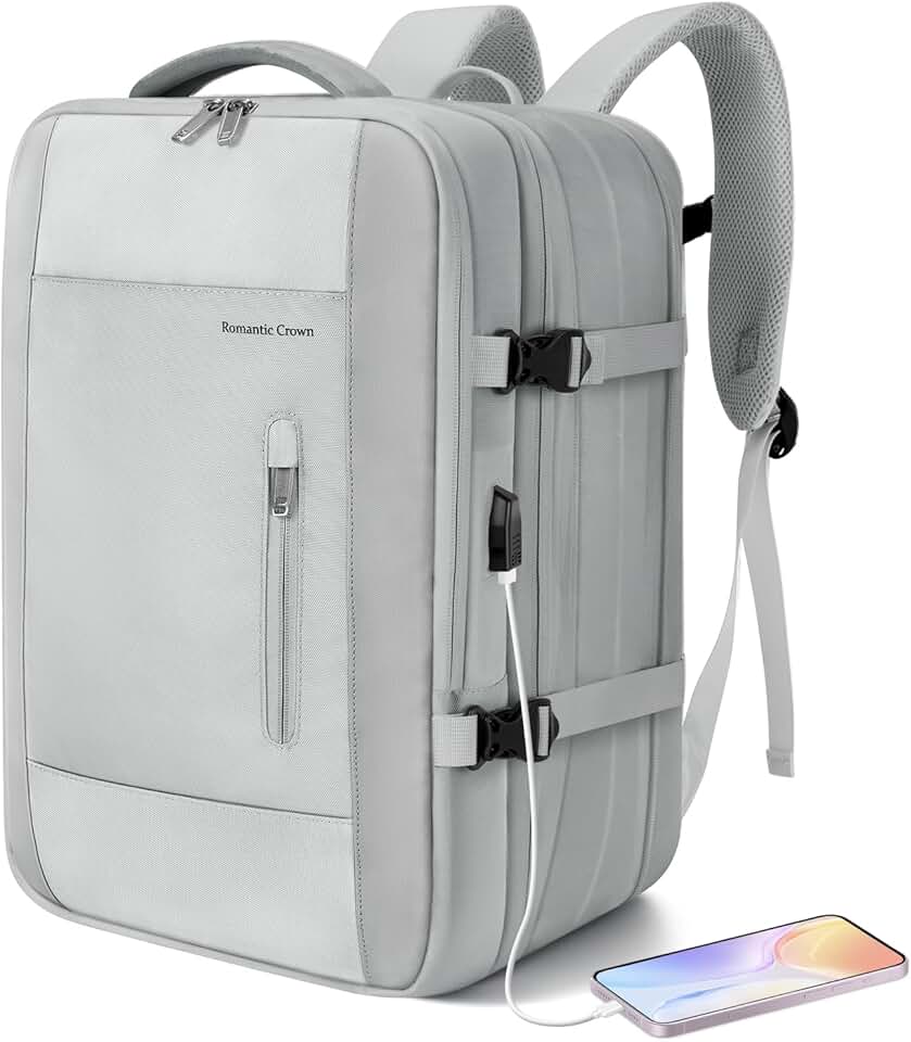 Mochila de Viagem Expansivel Masculina Feminina, Mochila Para Notebook Executiva Impermeável Reforçada Cabo USB,Mochilas Trabalho Escola Viagens Presente