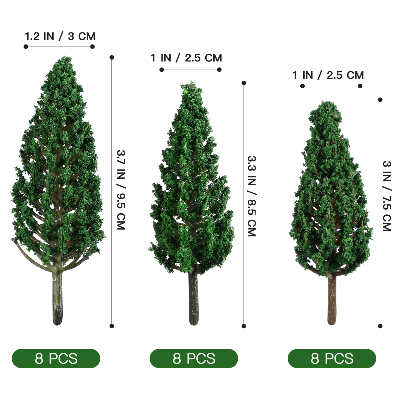 STOBOK 48pezzi Miniature Model Trees Per Decorazioni Paesaggistiche e Fai Da Te Di Alberi Falsi Per Modelli Ferroviari e Scenari Miniatura