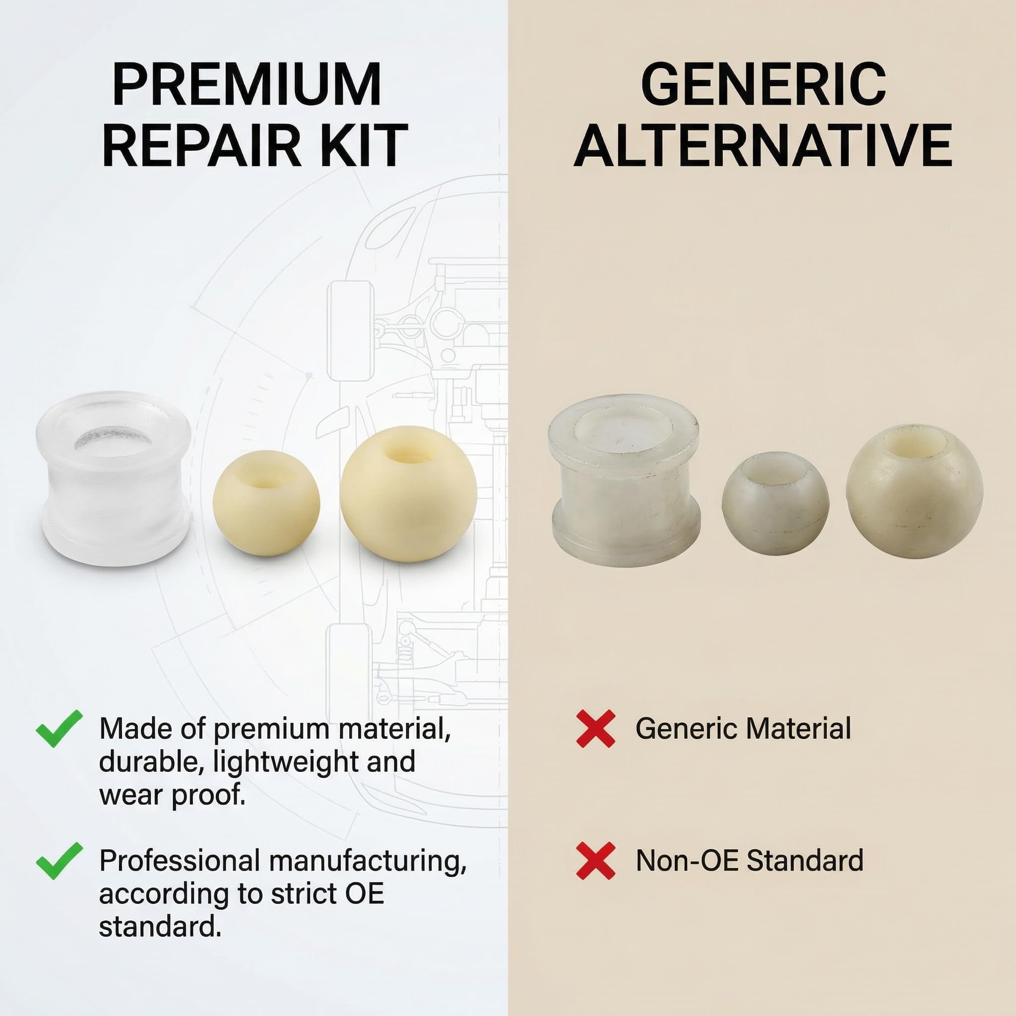 Aramox Kit di Riparazione di Tiranteria dell'ingranaggio, Kit di Riparazione Selettore di Velocità 701711166 Adatto Per T4, Kit di Riparazione Selettore di Tirante Trasmissione Automatica