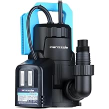 Sump Pump Submersible Utility Water Pump Thermoplastic Portable Electric Water Removal Transfer Pump with 16.4FT Cord for Swimming Pool Basement Garden Pond Tubs Draining, 1/3 HP Auto 2400GPH