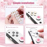 Vista 8 de Tapas de agarre para el pulgar, bonitos agarres para Nintendo Switch, funda de silicona suave compatible con Nintendo SwitchSwitch OLEDSwitch Lite