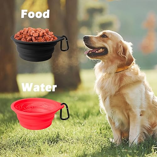 Miniatura 5 de PetBonus 2-Pack Silicone Collapsible Dog Bowls and Dog Collar Safety Clip