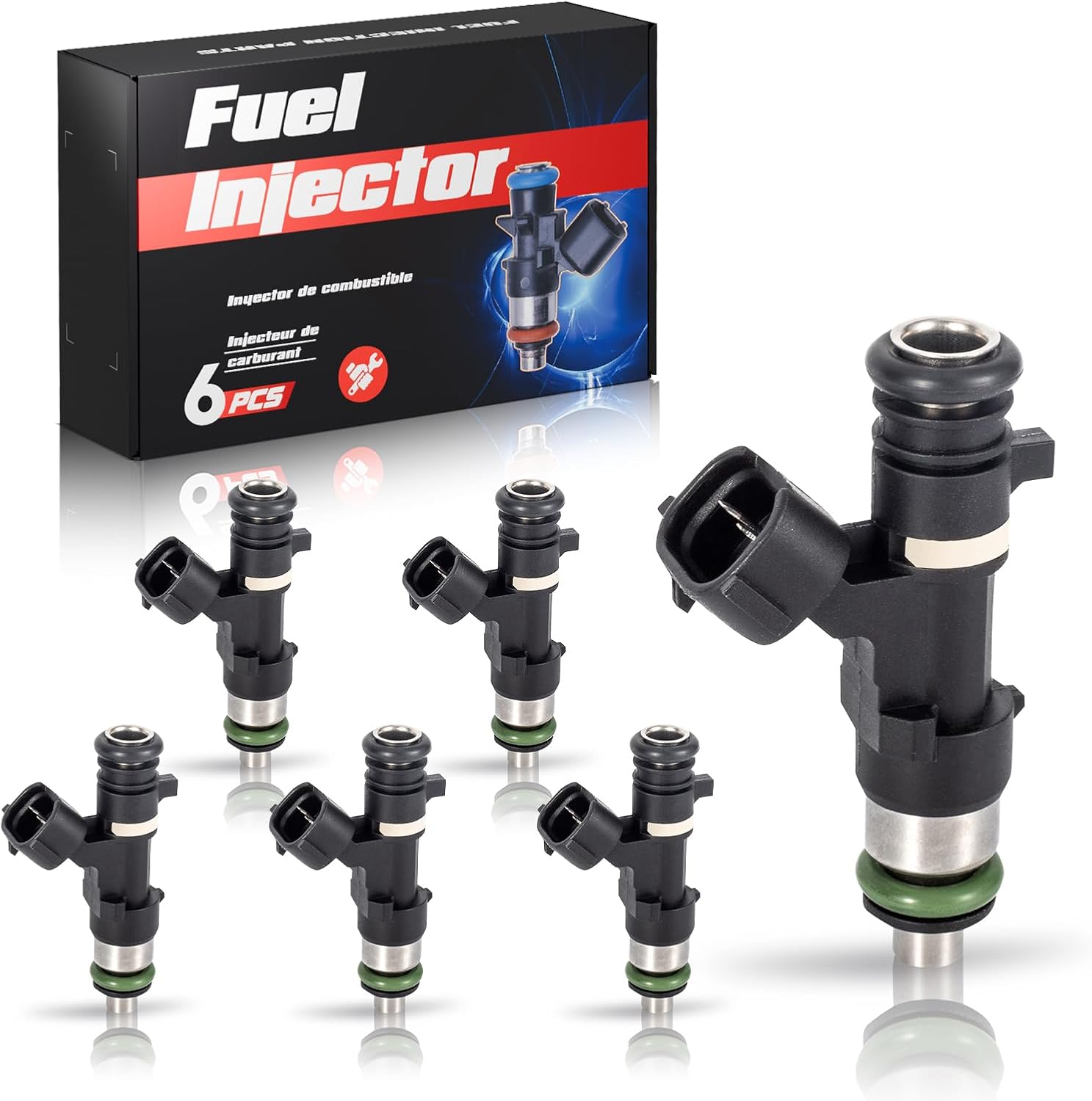 ENA Fuel Injector for FJ765 0280158066 5L2Z9F593DA 62369 822-11191 Set of 6 Compatible with Ford Mercury Explorer Flex Mountaineer V6 4.0L 2005