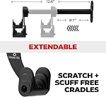 PRO BIKE TOOL Bike Rack Garage Wall Mount - Durable Alloy Bicycle Storage System with Adjustable Hook Hanger for Indoor Use - Ideal for Road, MTB, and Hybrid Bikes - Holds Up to 48.5 lbs, Black