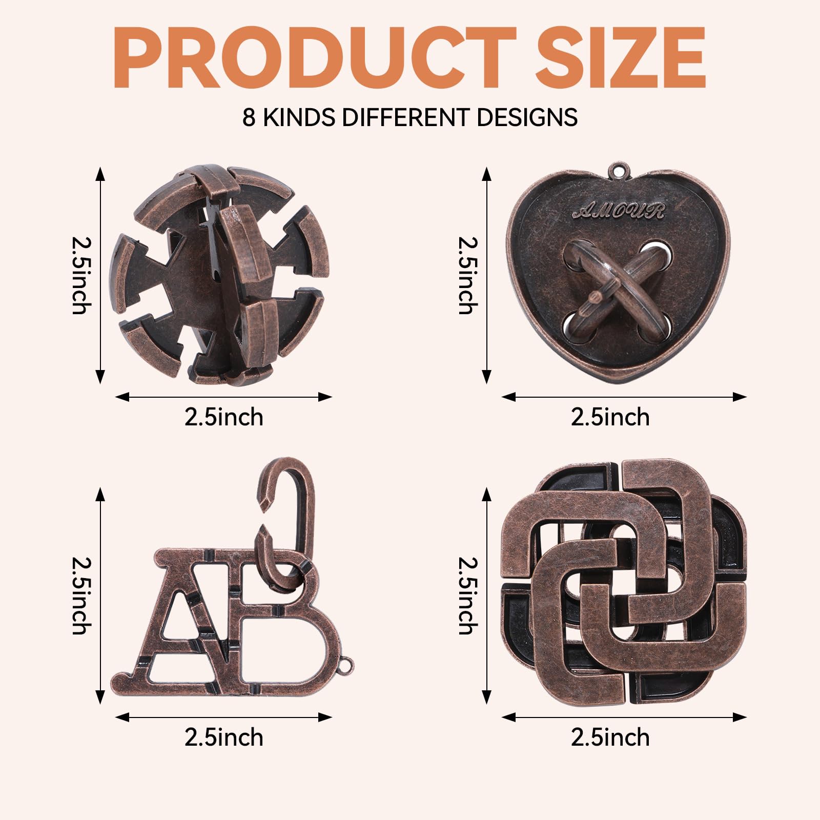 13 Pcs Brain Teaser Puzzles for Adults Teens - Metal Puzzles 3D Puzzle Game Toys for Adults Teens - Wooden Unlock Interlocking Puzzle Adult IQ Education Smart Toys: Style F