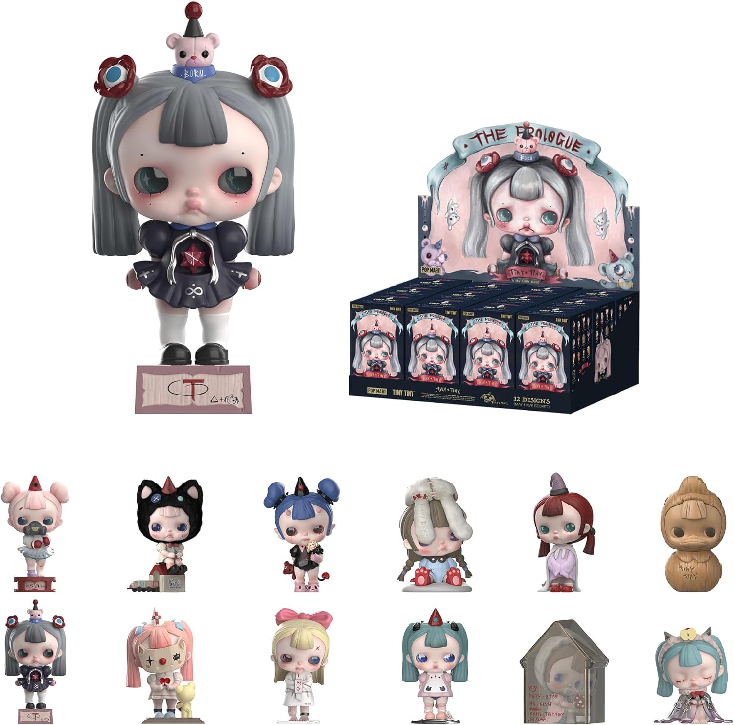 POP MART TINYTINY-Prologue Series Figures, 12PCs TINYTINY Blind Box Figures, Random Design Action Figures Collectible Toys Home Decorations, Holiday Birthday Gifts for Girls and Boys, Whole Set