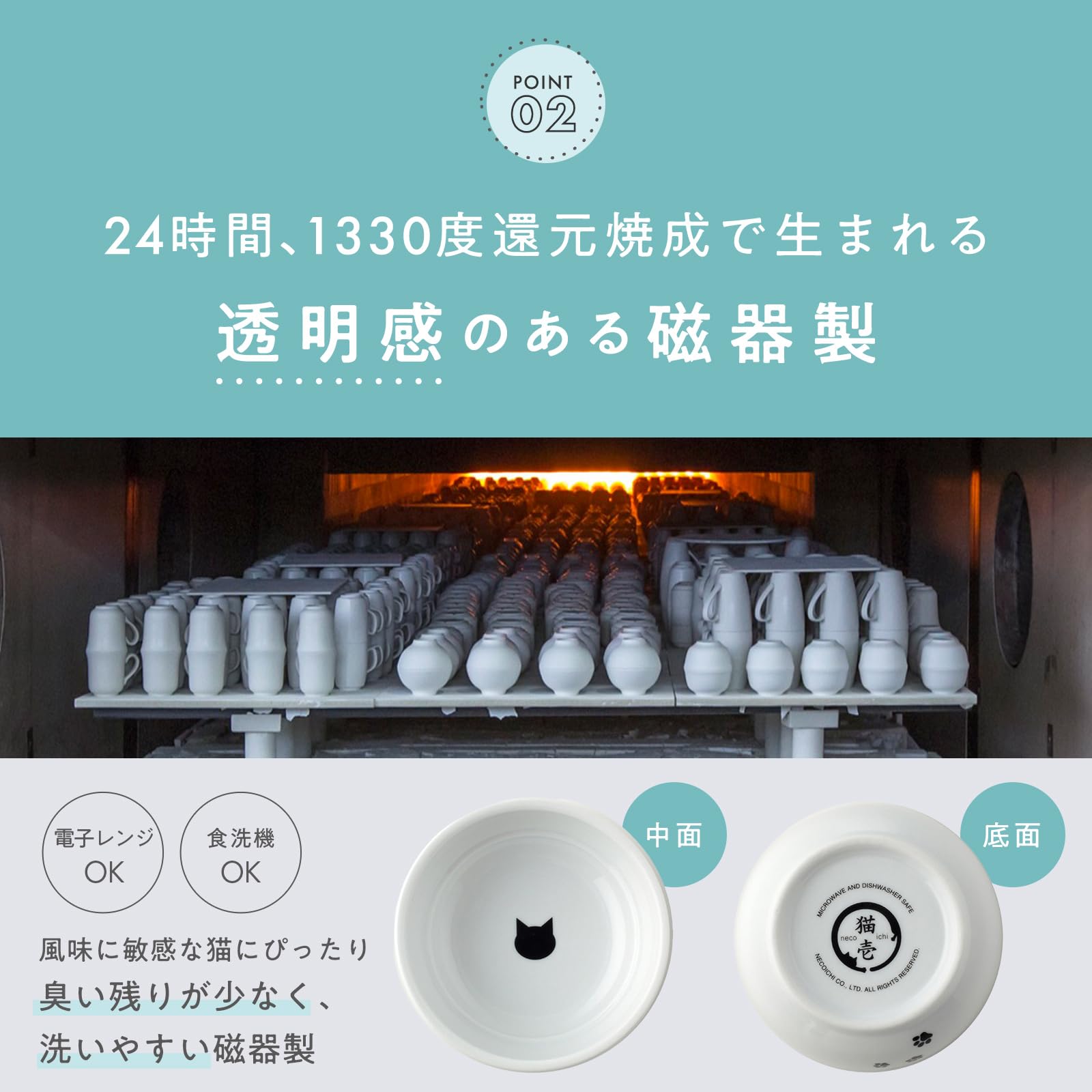 Amazon | 猫壱(necoichi) ハッピーダイニング 猫用 脚なしフードボウル