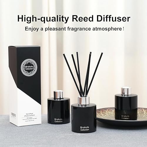 Miniatura 4 de Brakula Juego de difusor de varillas perfumadas con rosa de sándalo, fragancia prémium para habitación con 6 varillas, 4 onzas  4.0 fl oz