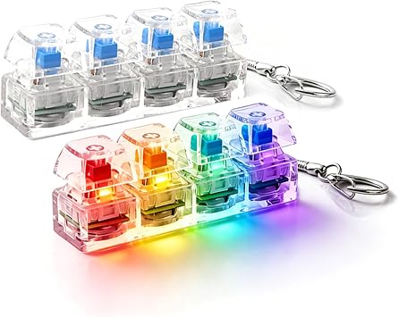 Klavye Fidget Oyuncak Işıklı | Anahtarlık Fidget Stres Giderici Duyusal Oyuncak | Tıklamalı veya Sessiz Klavye Tıklama Fidget'ı | Ev Sınıfı Toplantısı İçin Okul İç Mekan Seyahat Ofis Partisi