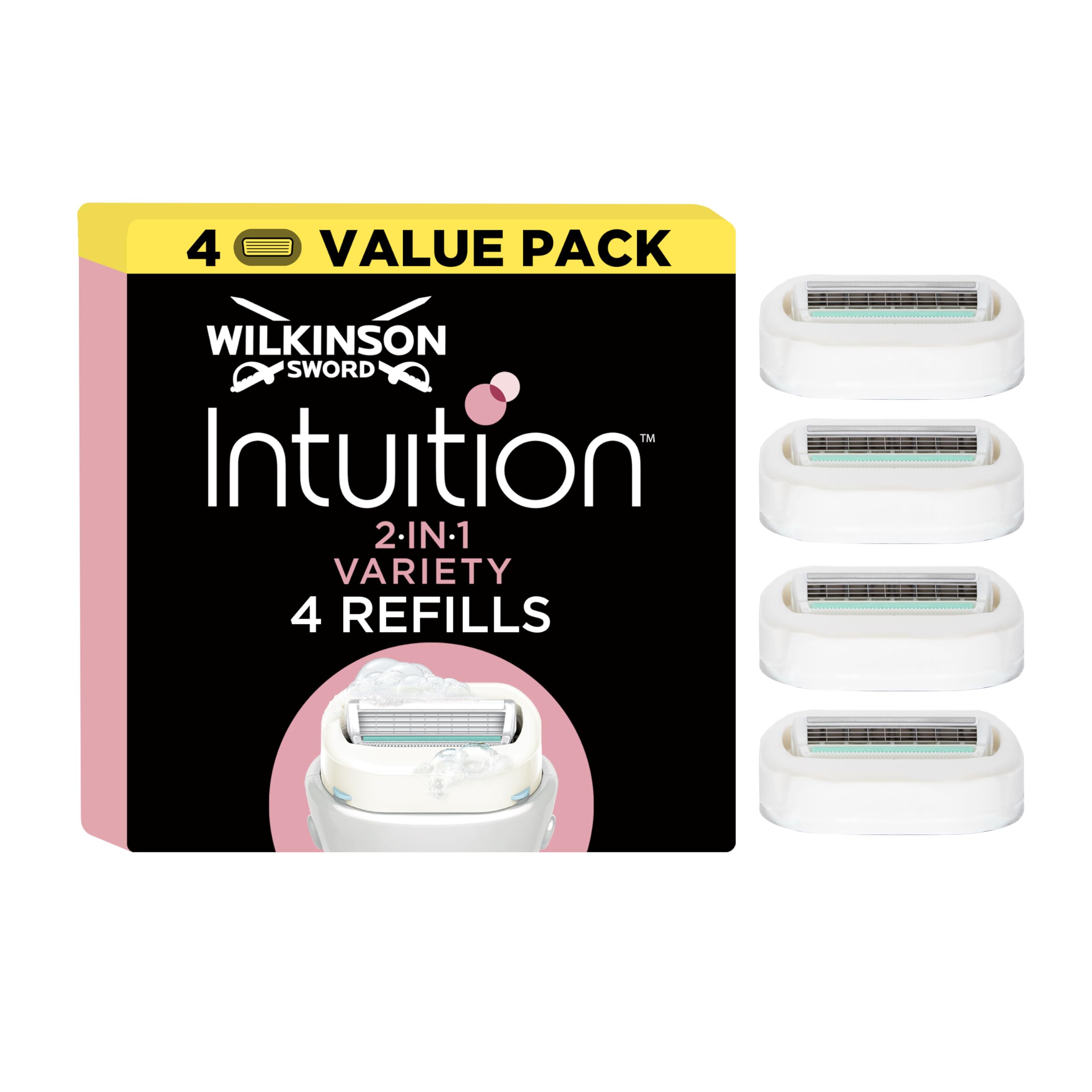 WILKINSON SWORD Intuition Ultra Moisture Women's Blade Refills Pack of 3 plus 1 Free Enriched with Shea Butter
