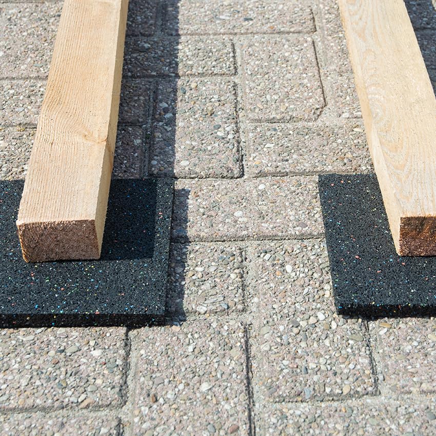 Terrassenpads 200x200x5mm Set 80 Stück GummiPads Unterleger Gummigranulat Bautenschutzmatte