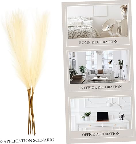 Miniatura 7 de IMIKEYA Ramo de flores artificiales de hierba de caña de imitación, decoración del hogar, decoración bohemia de boda, relleno de jarrón de suelo,