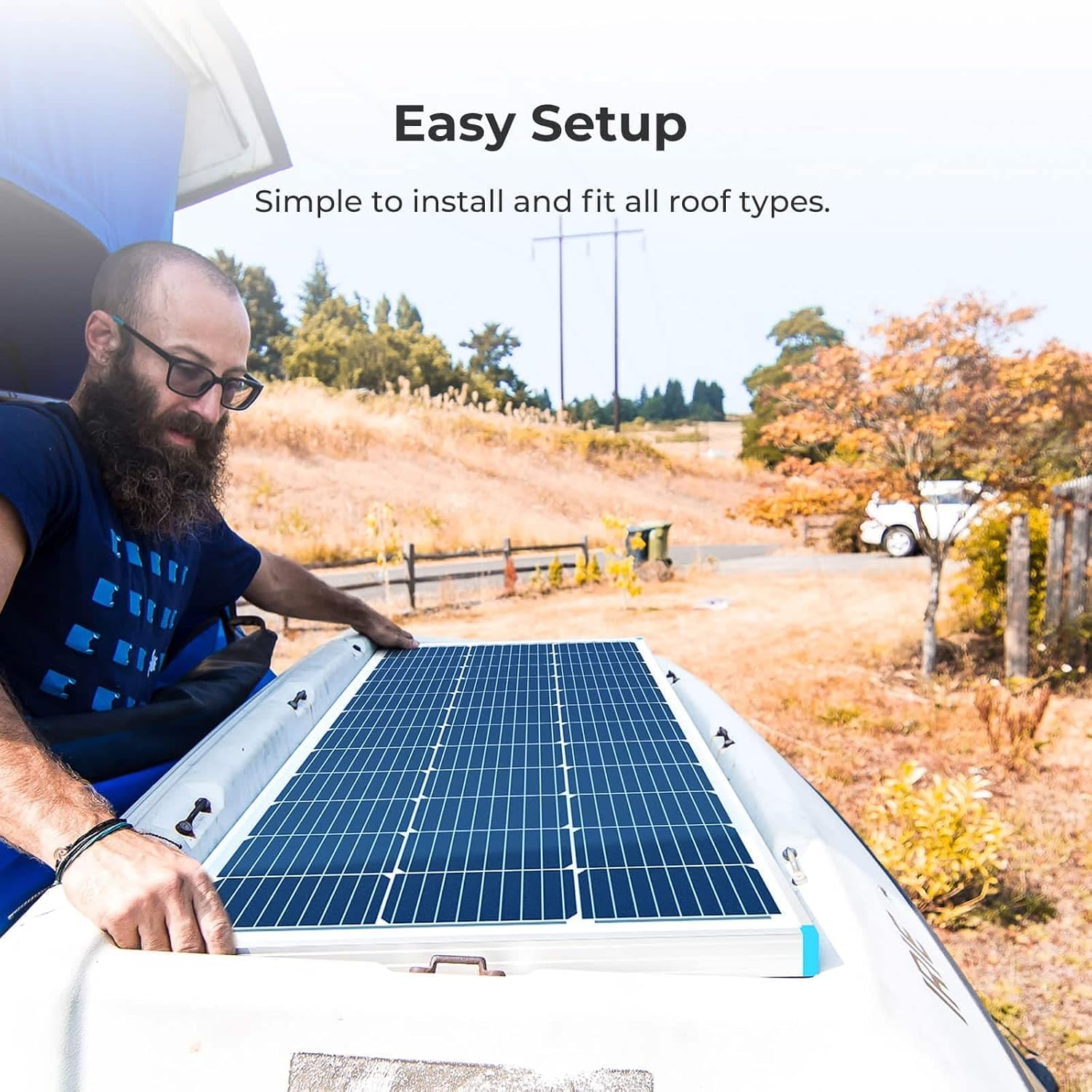 Renogy Solar Panel 100 Watt 12 Volt, High-Efficiency Monocrystalline PV Module Power Charger for RV Marine Rooftop Farm Battery and Other Off-Grid Applications, RNG-100D-SS, Single 100W
