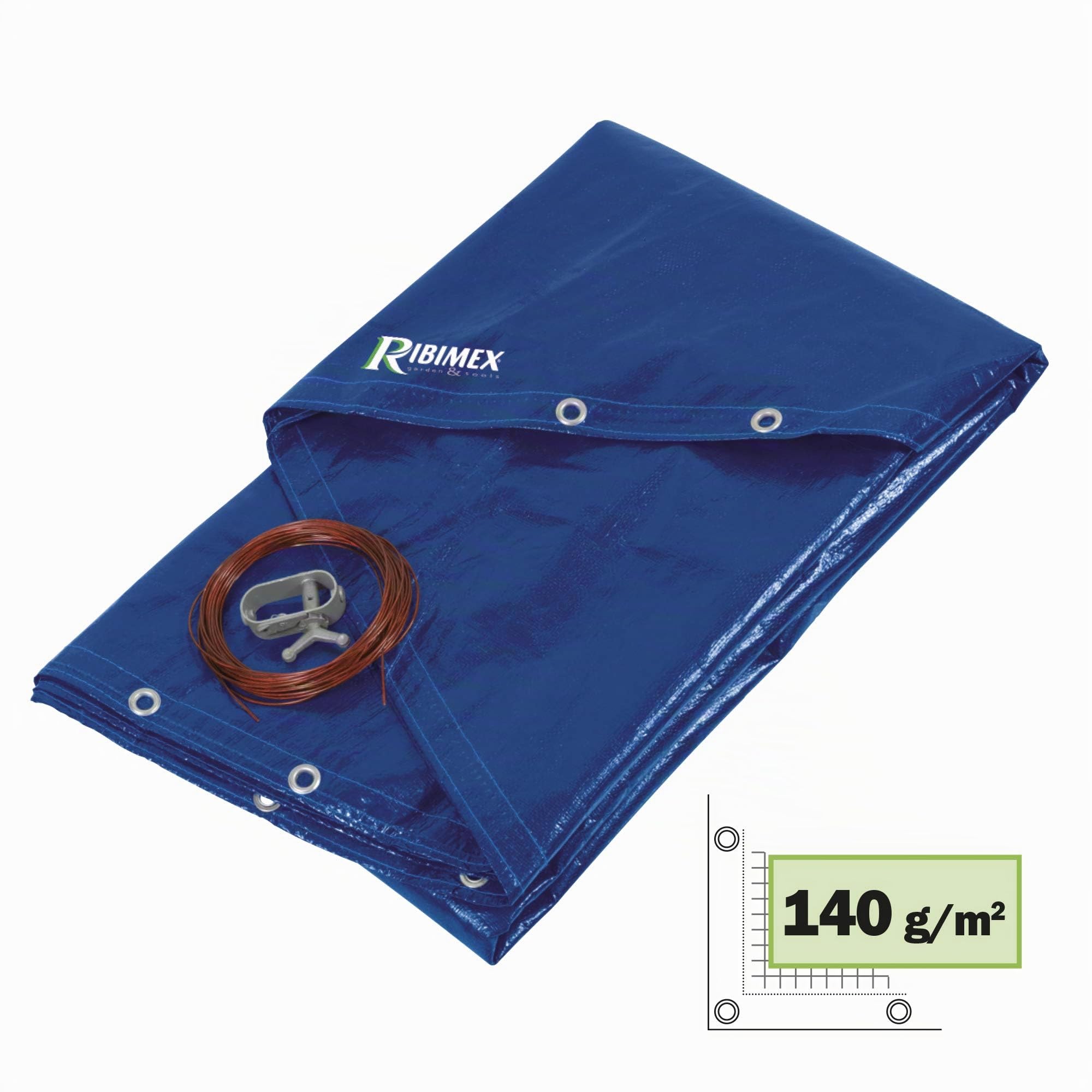 Ribimex RIBPRBP140R62 – Bâche de 6,20 m pour piscine ronde d'un diamètre de 5,60 m, bleu