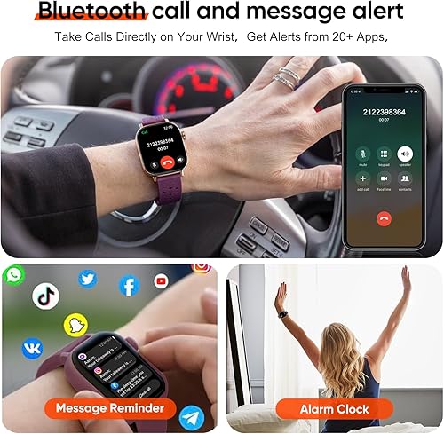 Miniatura 5 de Reloj inteligente de fitness para mujeres y hombres con 2 bandas, GPS integrado, AMOLED de 2.06 pulgadas para llamadas y mensajes, monitor de sueño