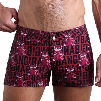 Bang Mens Swimwear - Beach Shorts - Stretchy Quick-Dry All-Use Premium Swimsuit Trunk Square Cut