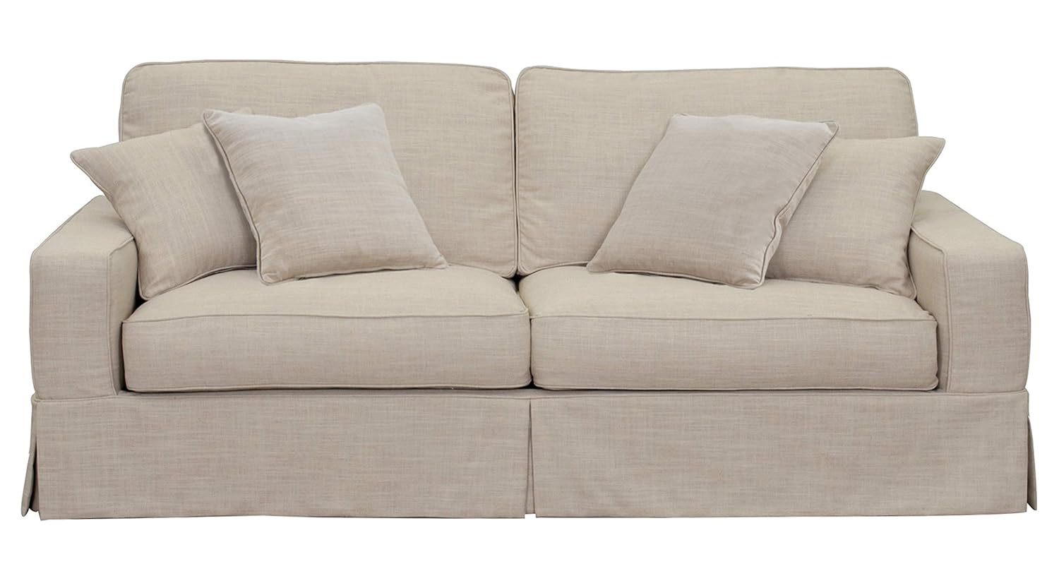 Sunset Trading American Slipcovered Sofa, 88", Sofa in Linen