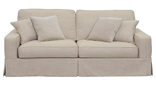 Sunset Trading American Slipcovered Sofa, 88", Sofa in Linen