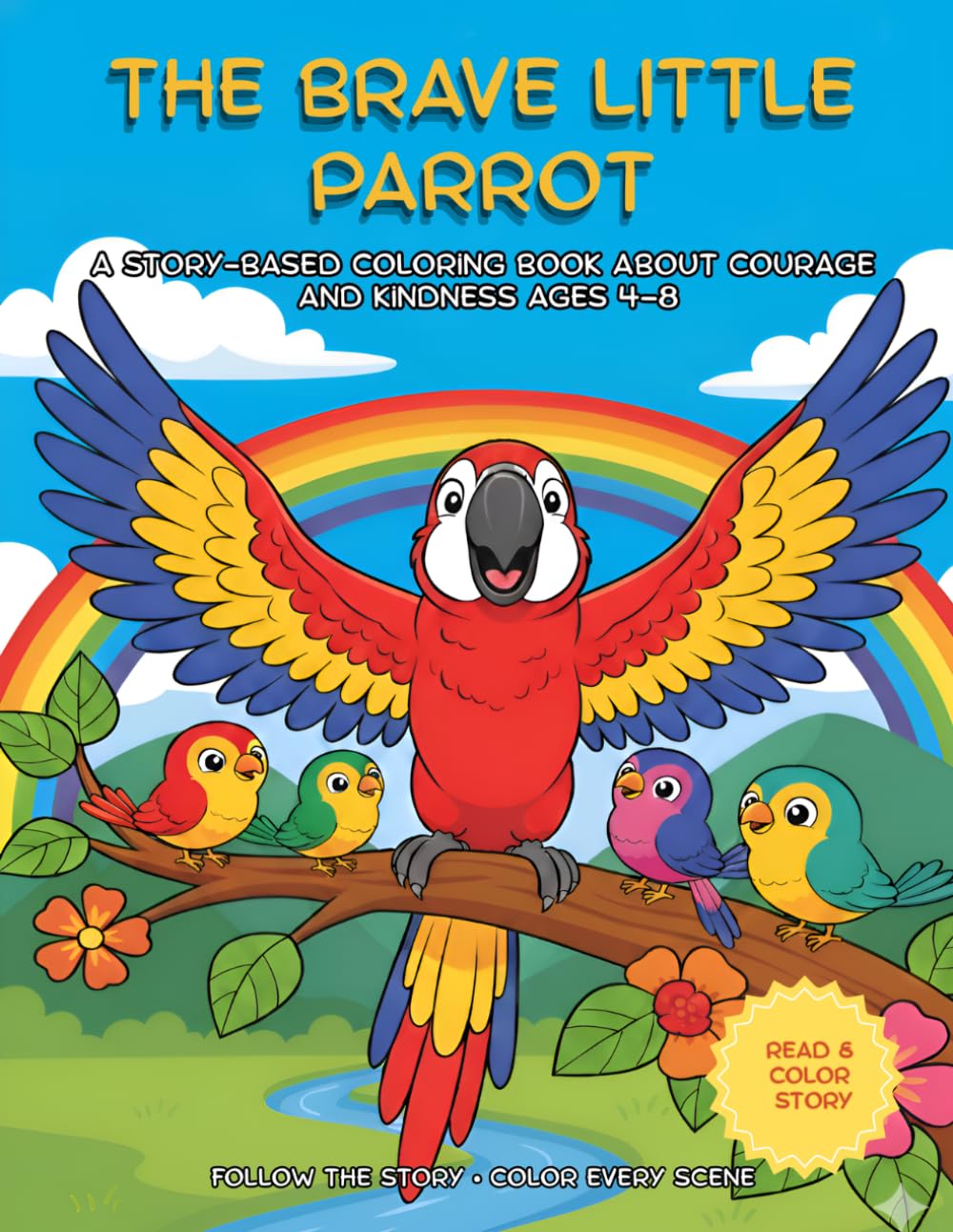 The Brave Little Parrot: A Story-Based Coloring Book About Courage and kindness Ages 4–8 (The Timeless Tales Coloring Collection)