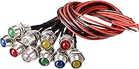 Vista 1 de uxcell Luces indicadoras de señal LED AC/DC 24V 0.315 in montaje en panel de metal Shell lámparas de advertencia rojo, amarillo, azul, verde