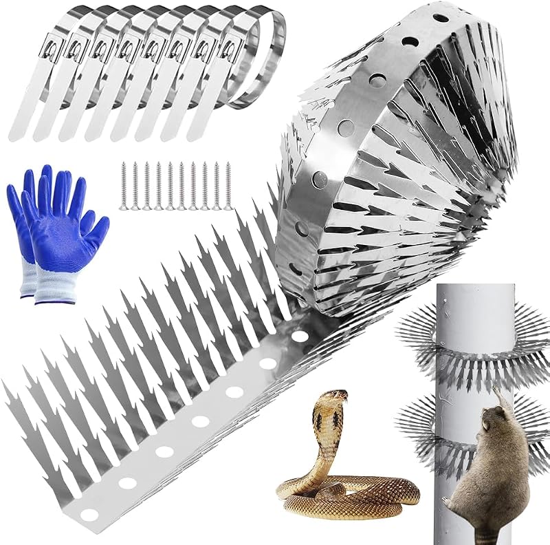 80 inches Bird deterrents for Outside and cat Spikes，Suitable for Pigeon Spike for Garden Fence Spikes and Wall,Barns Roof and Squirrel Guard Baffle with Steel Bird Spikes Stripes