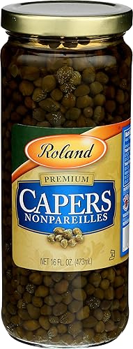 Roland Foods Nonpareille Capers, tarro de 16 onzas, paquete de 1