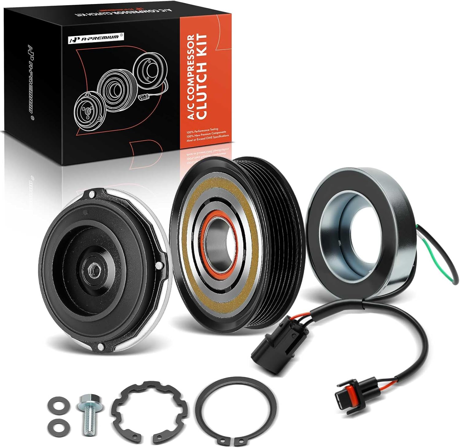 A-Premium Air Conditioner AC Compressor Clutch Kit Compatible with Hyundai Sonata 2020 2021 2022 2023, 1.6L 2.5L