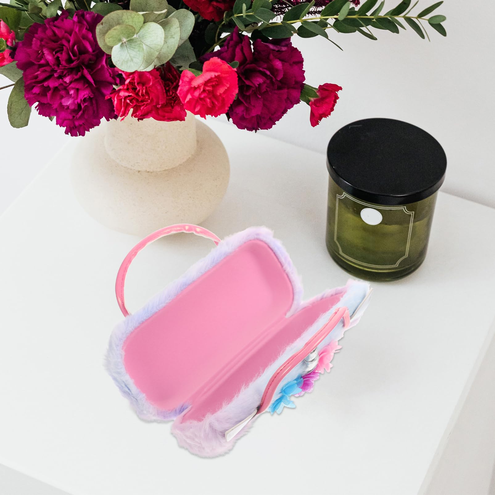 3pezzi Custodia Per Forma Di Unicorno Peluche Portatile e Resistente Per Ragazzo Ragazza Astuccio Per Sole e Maneggevole e Facile Da Aprire Per Ragazze