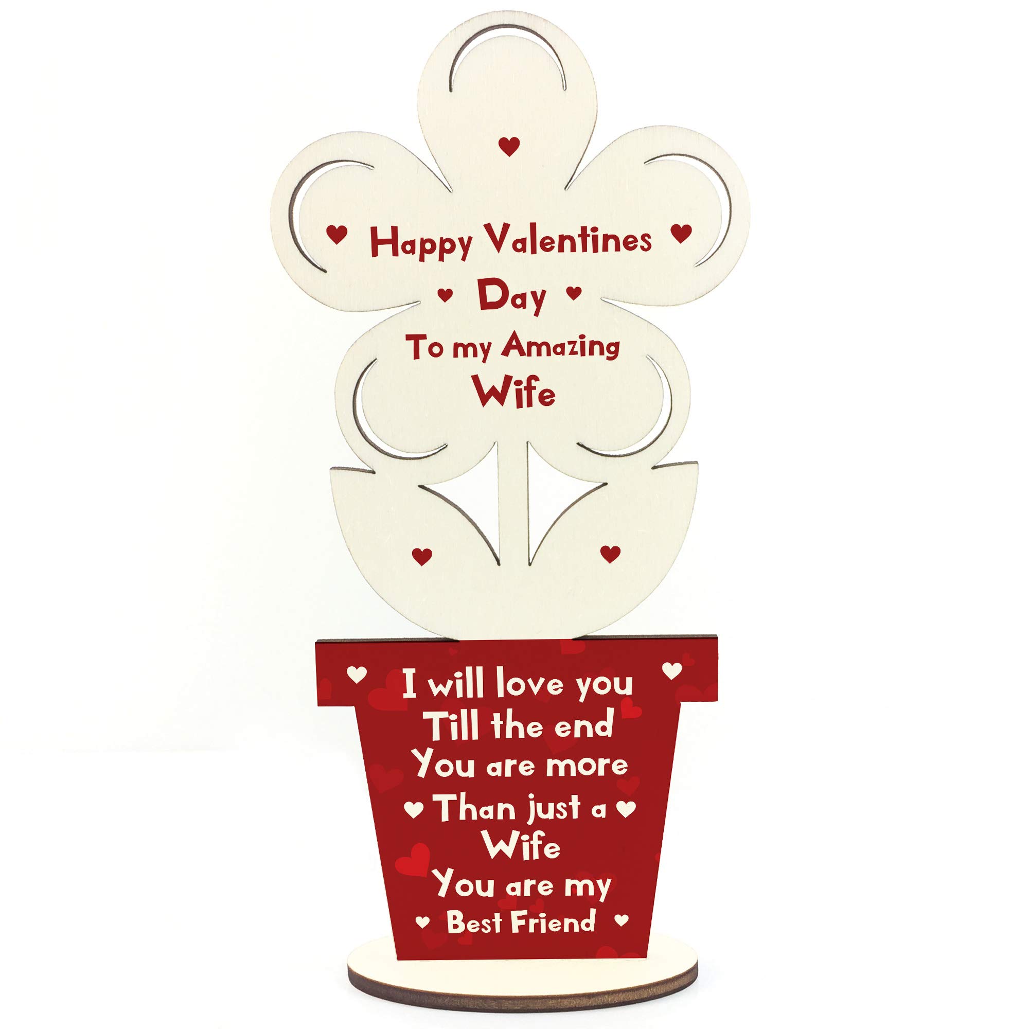 Valentines Day Gift For Wife Best Friend Wooden Flower Gift For Her Keepsake Plaque