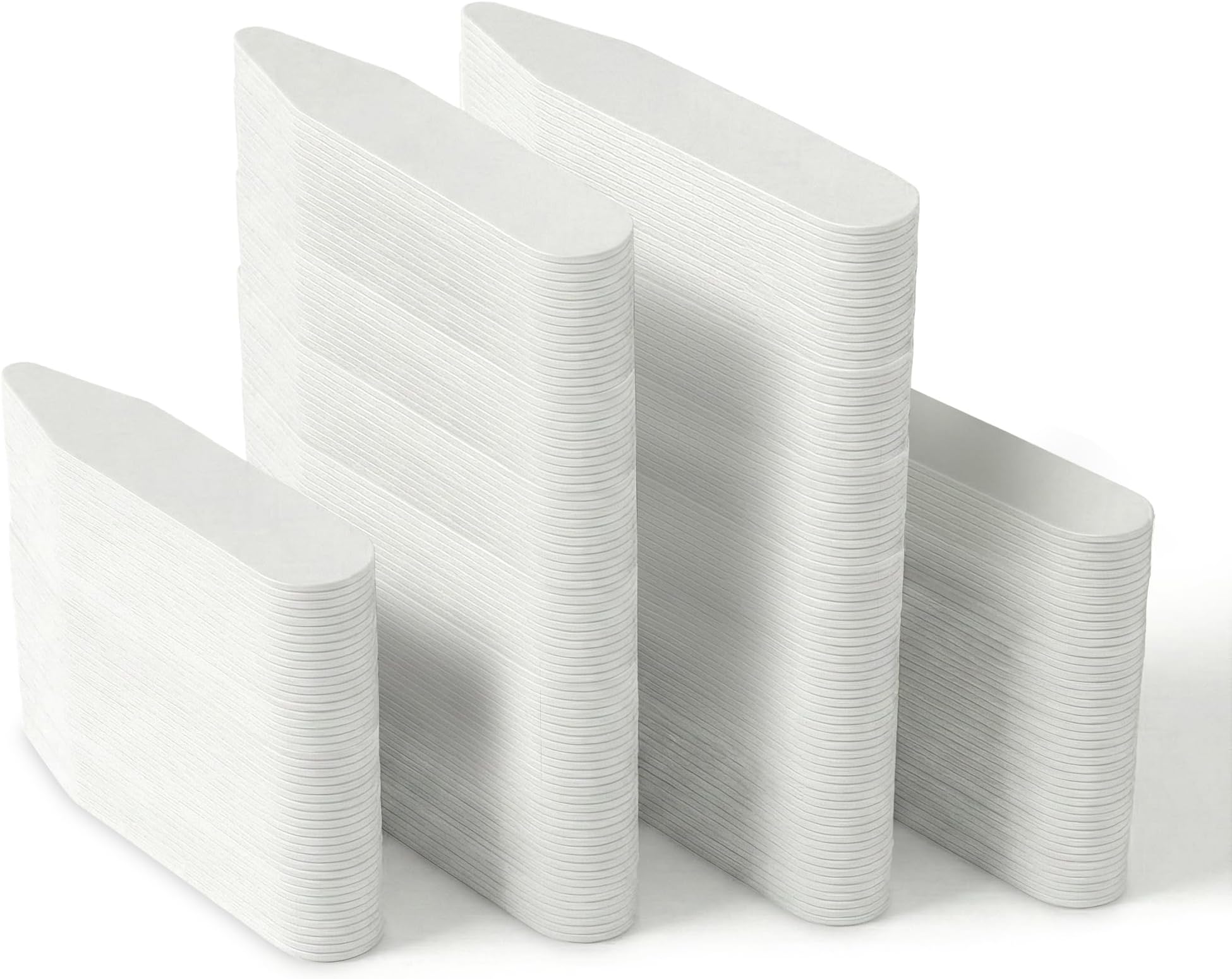 250 Plastic Collar Stays for Men, 4 Sizes, White Shirt Collar Inserts