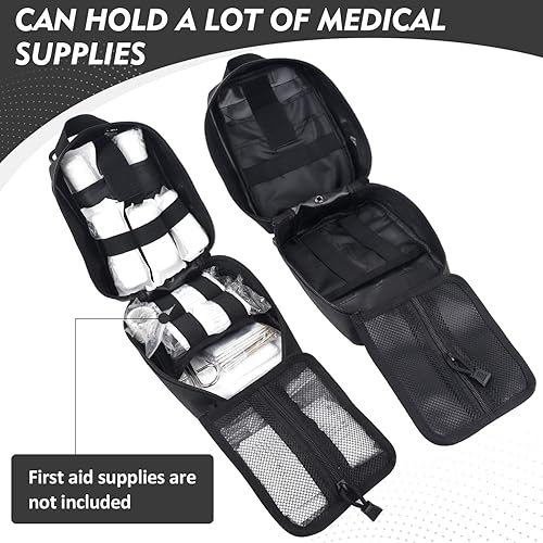 Miniatura 2 de Hilph Medical Molle Pouch Tactical, bolsa de primeros auxilios militar de nailon 800D, bolsa EMT de gran capacidad, bolsa Ifak para el hogar y