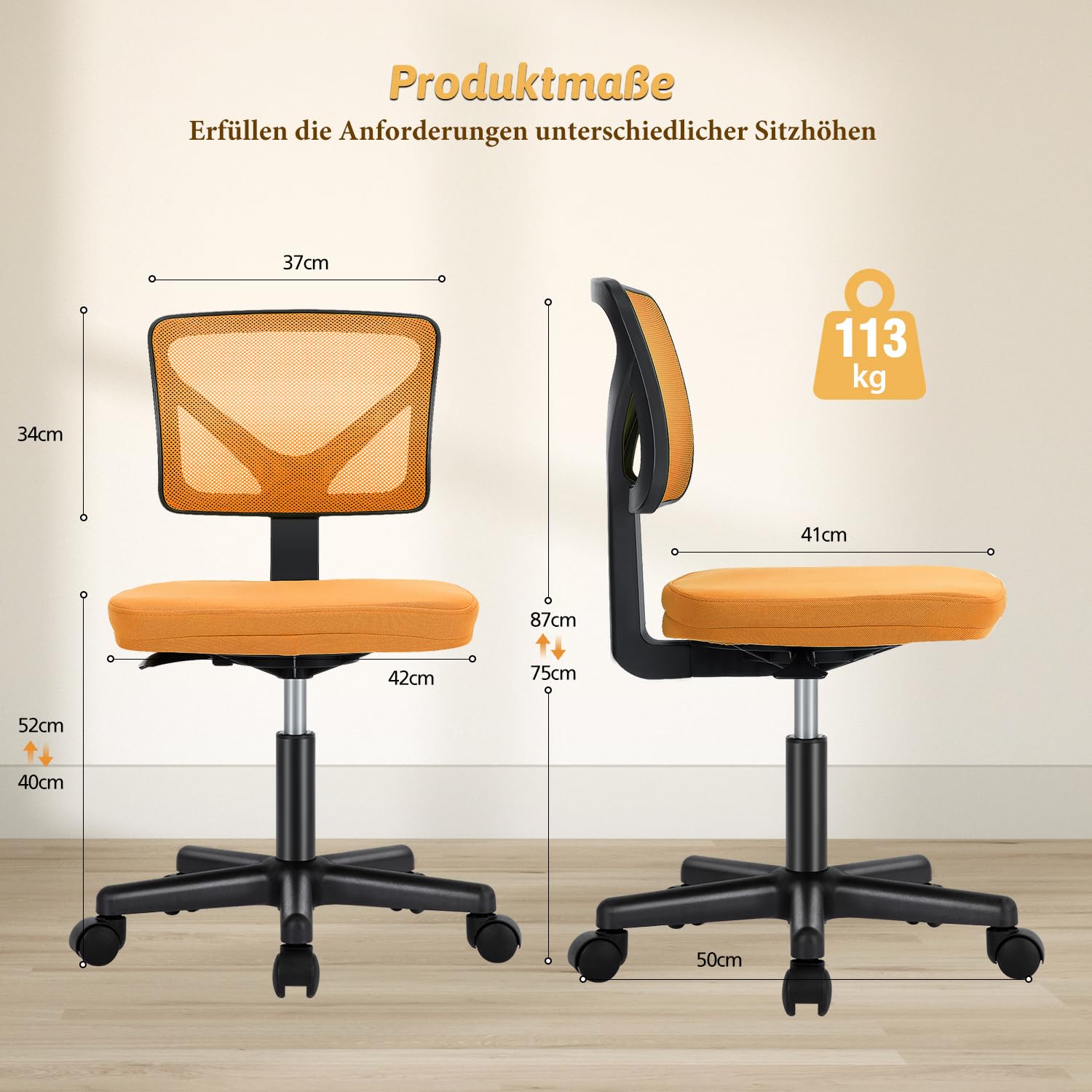 Sgabello da Lavoro CALIPSO SENZA BRACCIOLI PELLE, in Blu
