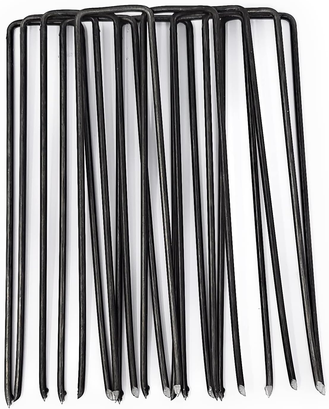 GardenPrime 200x 11 Gauge Landscape Staples, U-Shaped Garden Stakes, Ground Control Pins for securing Weed Barrier, Landscape Fabric, Netting, Fleece, Groundsheets (200, 6" Steel)