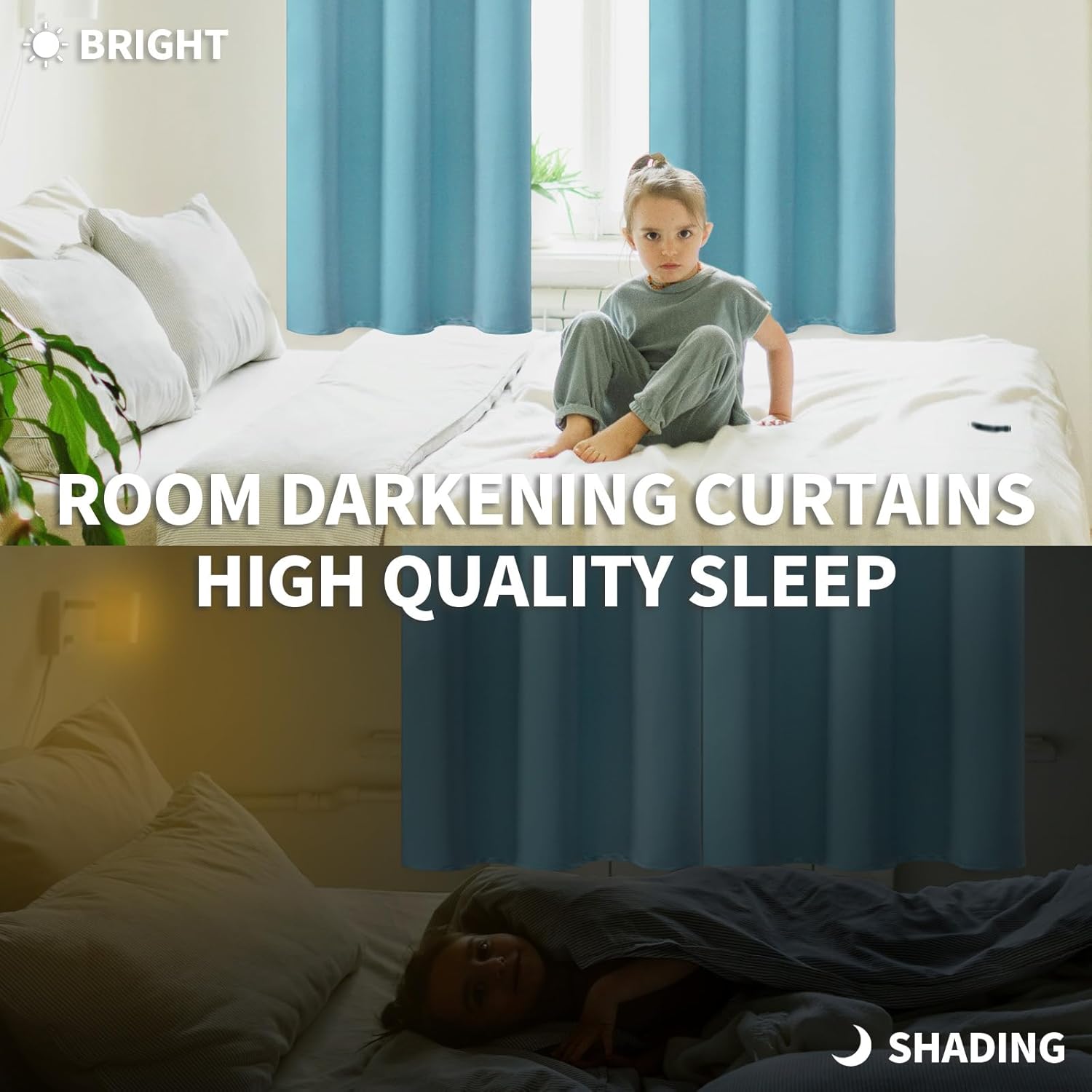 BGment Blackout Curtains - Grommet Thermal Insulated Room Darkening Bedroom and Living Room Curtains, Set of 2 Panels (42 x 63 Inch, Aqua) - Image 4