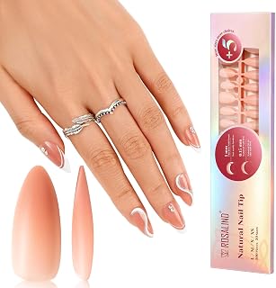 Rosalind Rosy Almond Nail Tips, 200PCS Matte Nudes, Pre-colored Fake Nails in 20 Sizes