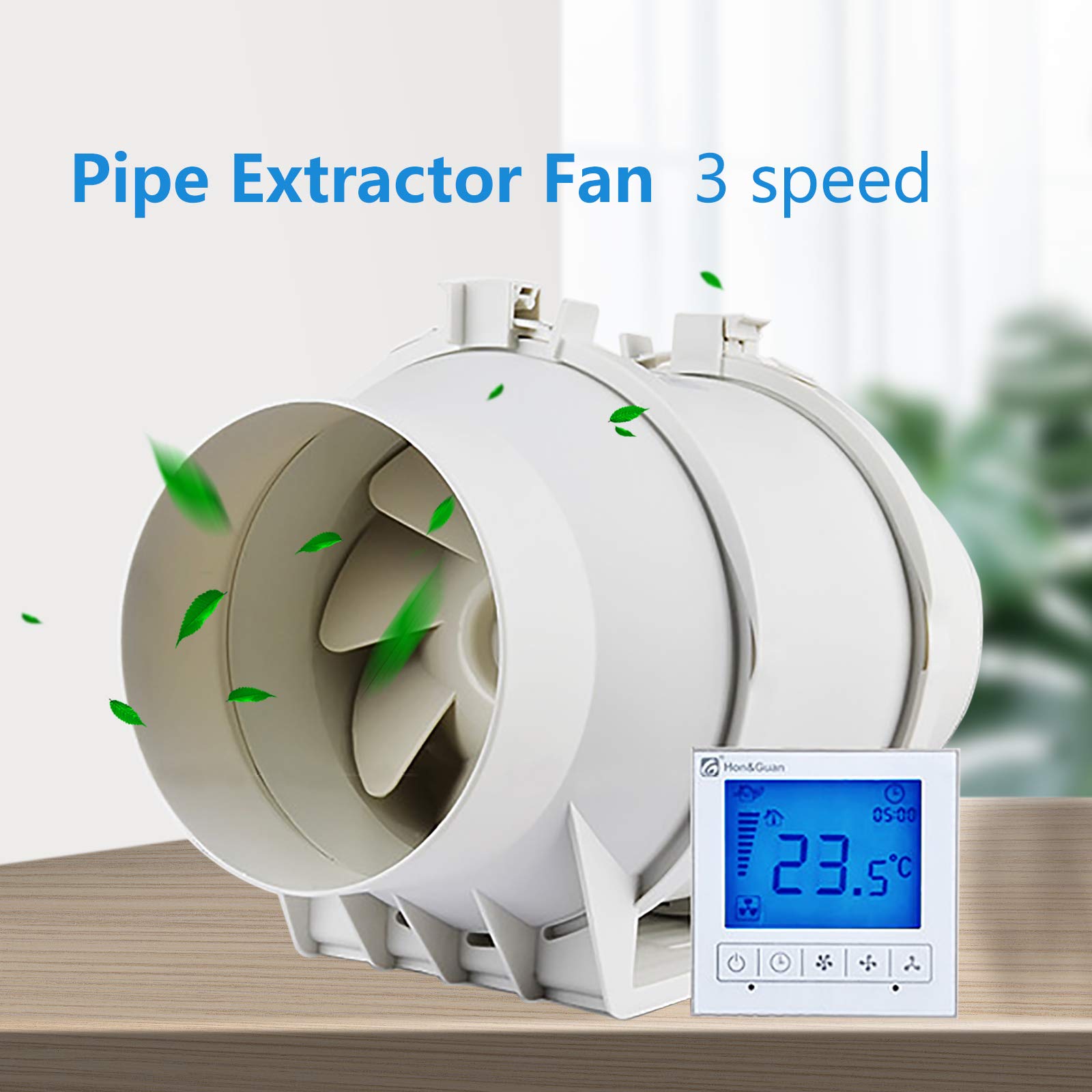 Ventilador extractor redondo 150 mm 3 velocidades silencioso para baño