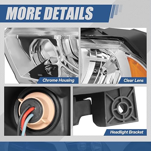 Miniatura 5 de Auto Dynasty Modelo halógeno conjunto de faros delanteros de estilo de fábrica compatible con Dodge Charger 11-14, lado del conductor y del