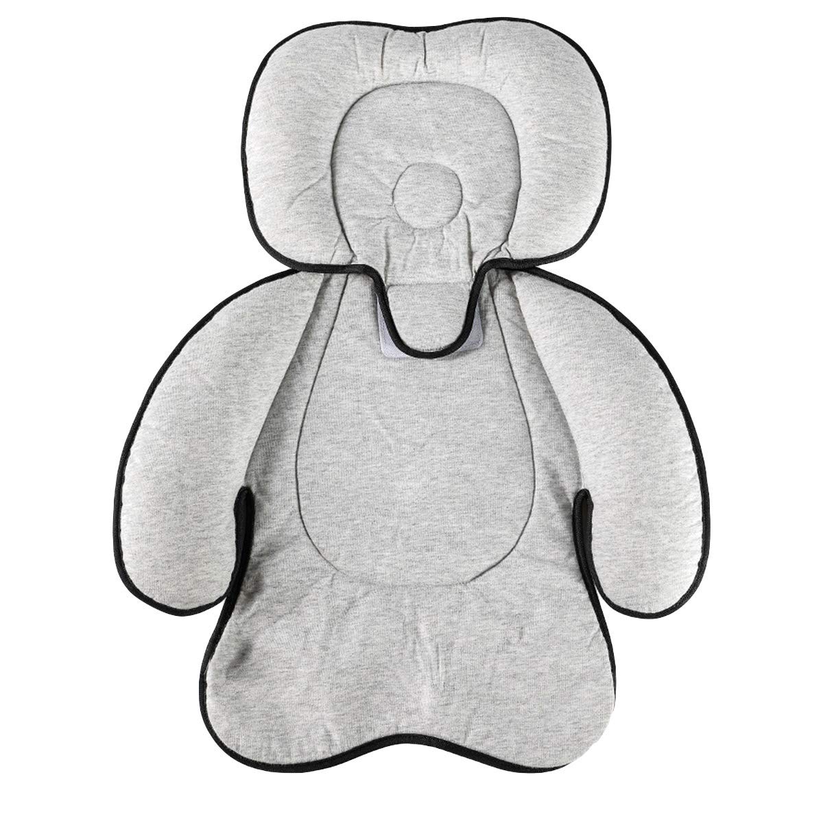 iFCOW Cojín para cochecito de bebé, cojín de asiento de coche para bebé con almohada extraíble para la cabeza universal para cochecito infantil y cojín de apoyo para la cabeza y el cuerpo