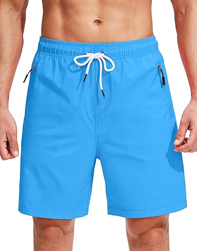 Vista 2 de Viodia Traje de baño para hombre con forro de compresión de secado rápido con bolsillos con cremallera