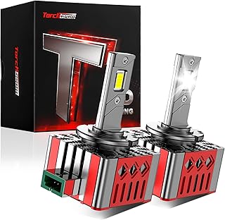 Torchbeam D3S/D3R LED Headlights Bulb 22000 Lumens, 6500K 45W Xenon HID Replacement Bulbs - Pack of 2