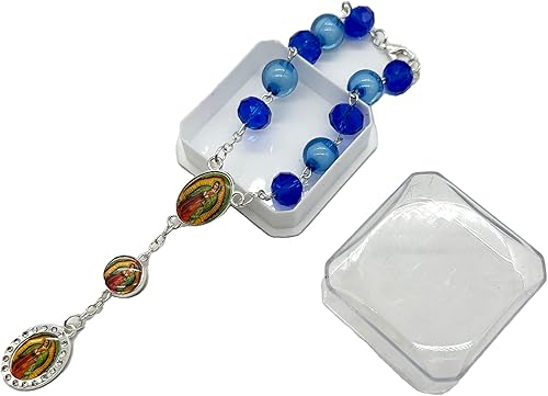 Miniatura 4 de Nuestra Señora Guadalupe Virgen María Centro de mesa Bautismo Recuerdos de Bautizo Rosario Pulsera Recuerdos Fiesta de Recuerdos - 12 Piezas