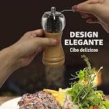 Manual Pepper Grinder Set, 1PCS-6in Classic Hand Shake Pepper Mill or Salt Grinder, Salt and Pepper Grinder, Healthy Ep Materials Acrylic and Wood, Ceramic Blades Adjustable Coarse Mill. - 3