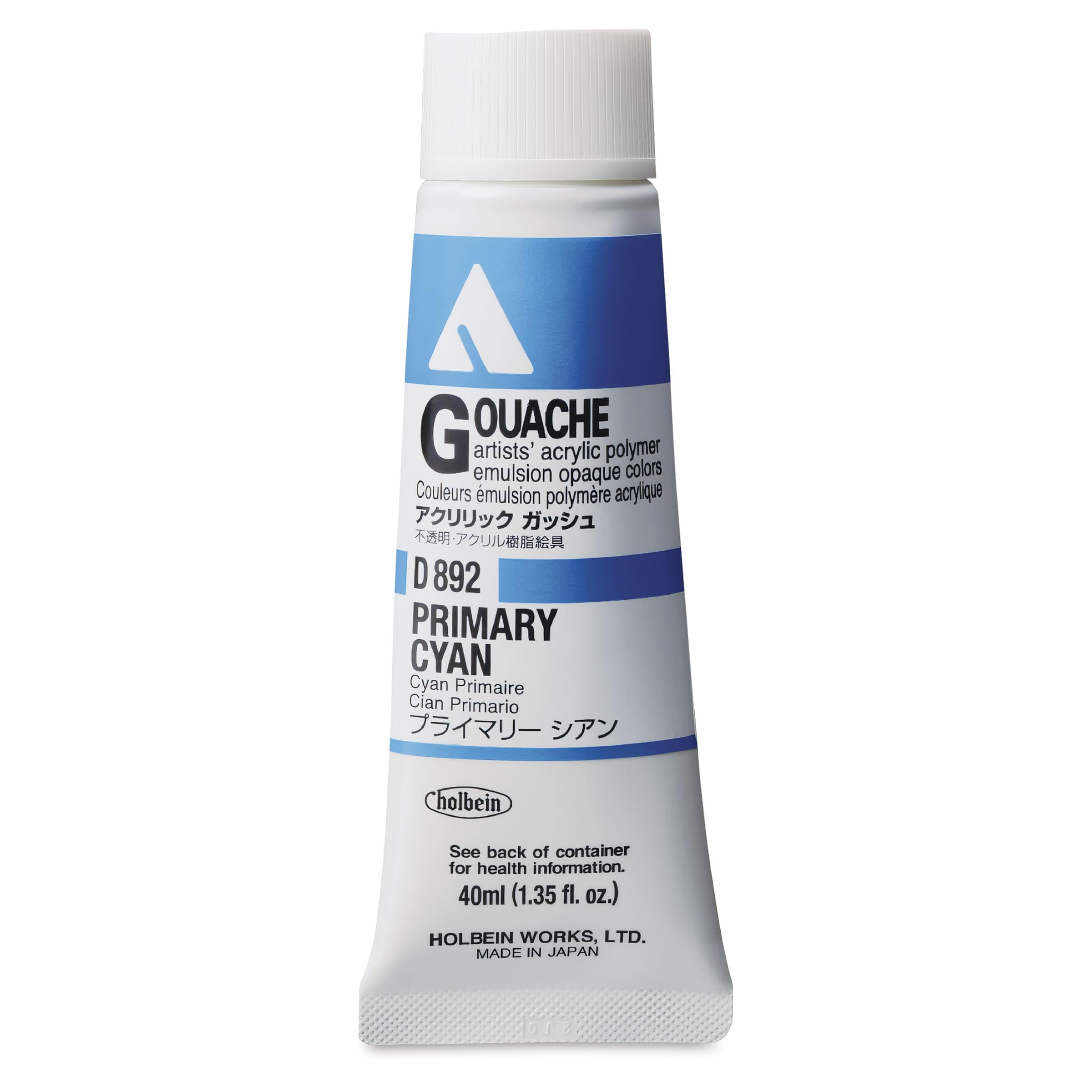 Gouache acrylique Holbein cyan primaire 40 ml pour éviter les fissures