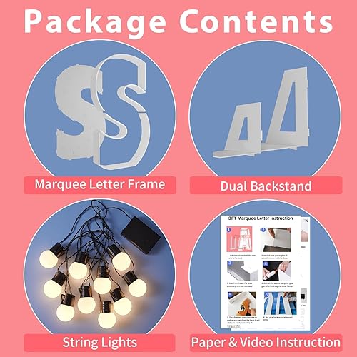 Vista 94 de Marco de números iluminados de 4 pies precortado, números de marquesina gigante, números 7, números de mosaico para globos, decoraciones de Número