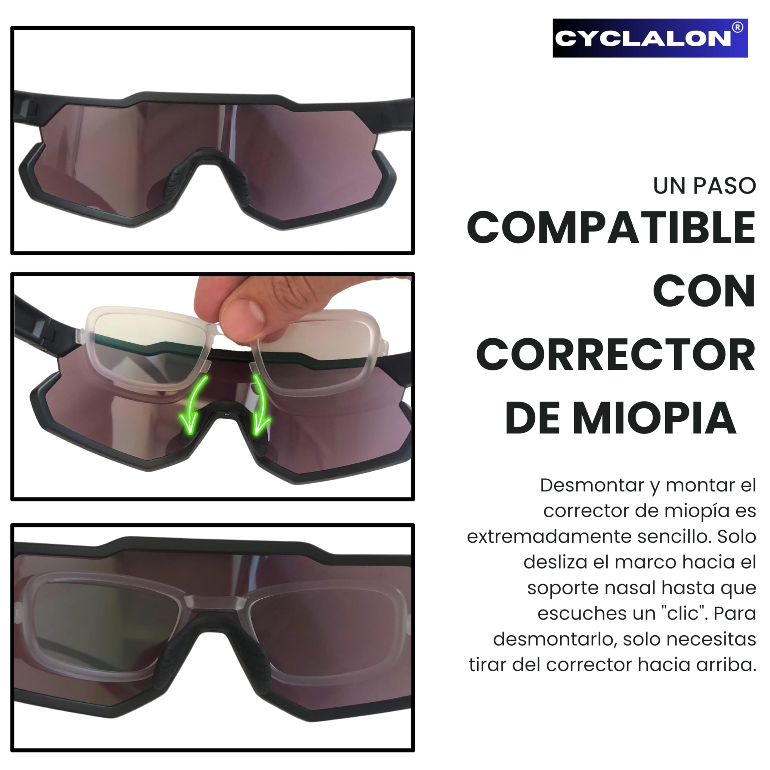 Lunettes pour myopie cyclisme running sport pour myopes corrige la vue de loin protection UV