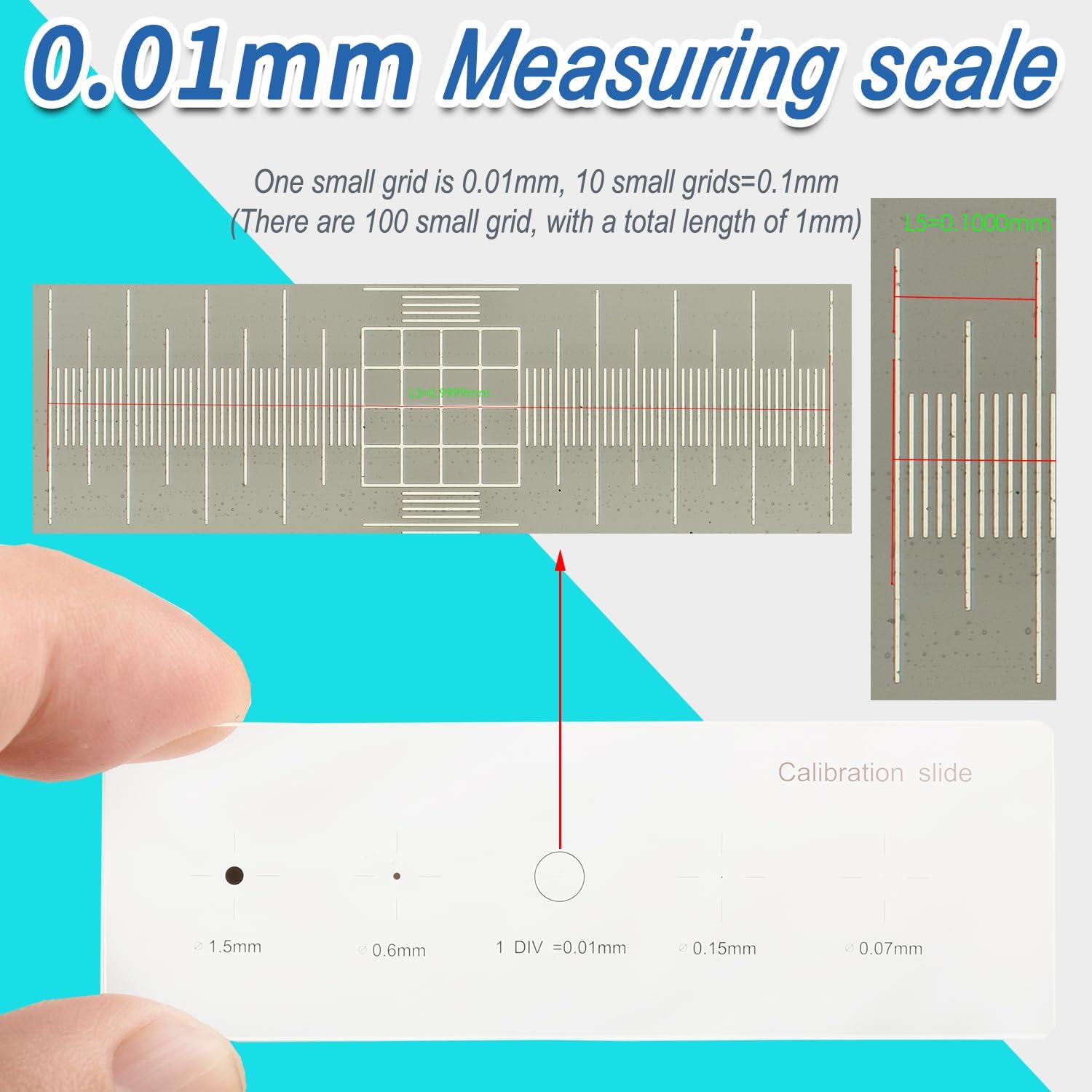 0.01mm-1.5mm Special Calibration Ruler for Measurement Microscope