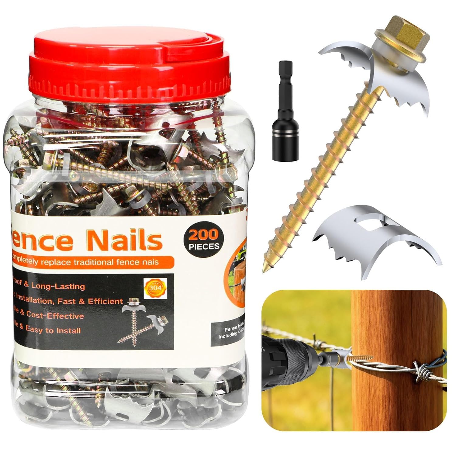 Stainless Steel Fence Staples - Easy Installation -1